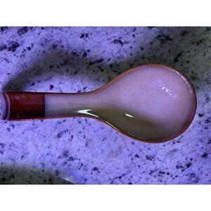 Vintage Sango Nova Brown 4933 Stoneware 10" Spoon Rest Rare! VGUC